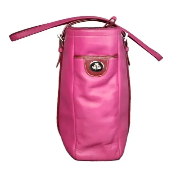 Coach Fuchsia Leather Tote - Picture 3 of 16